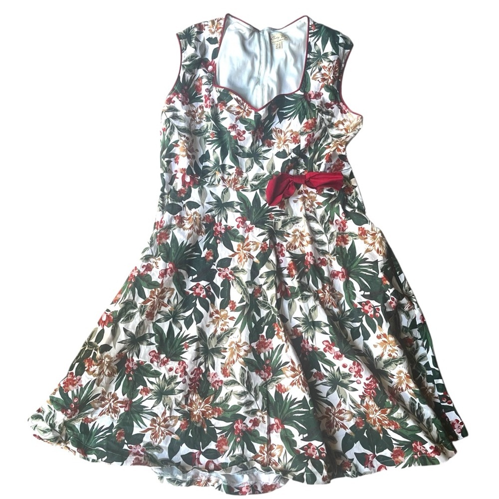 Lindy Bop floral bow swing dress